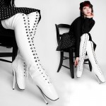 White over knee ballet boots
