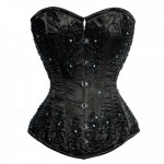 black satin corset