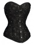 Black satin corset with web