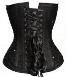 Black satin corset with web