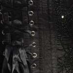 Black satin corset with web