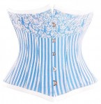Blue jacuard underbust