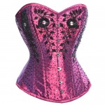 Magenta taffeta corset