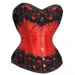red taffeta corset