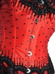 red taffeta corset