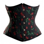 Cherry brocade corset