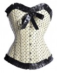 Polka dot cream corset