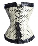 Polka dot cream corset