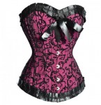 Pink satin corset