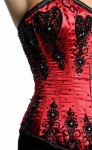 Red satin corset with hearts